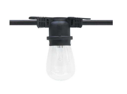 American Lighting LS2-M-24-48-BK 48' E26 Commercial Grade String Light - Non-Suspended Sockets - Interconnectable
