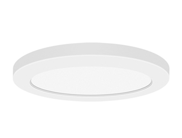 7" Round Slim LED Disk Light, Lumens 800 lm, Wattage 12W, Selectable CCT,  White Finish