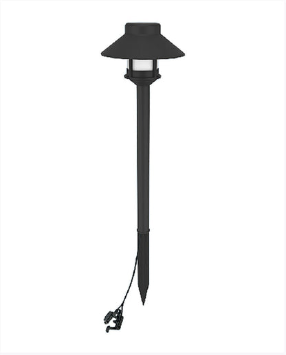 Cyber Tech Lighting LS2PCP-12V-BL 2W LED 12V Wired Landscape Light, Brim Top Design, 3000K Adjustable, Outdoor Wet Location, Pathway Light