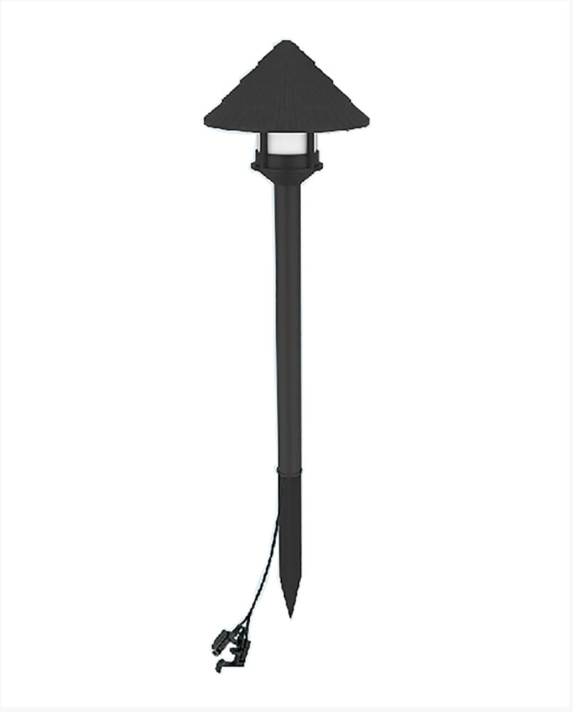 Cyber Tech Lighting LS2PUB-12V-BL 2W LED 12V Wired Landscape Light, Straw Umbrella Design, 3000K Adjustable, Outdoor Wet Location, Pathway Light