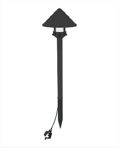 Cyber Tech Lighting LS2PUB-12V-BL 2W LED 12V Wired Landscape Light, Straw Umbrella Design, 3000K Adjustable, Outdoor Wet Location, Pathway Light