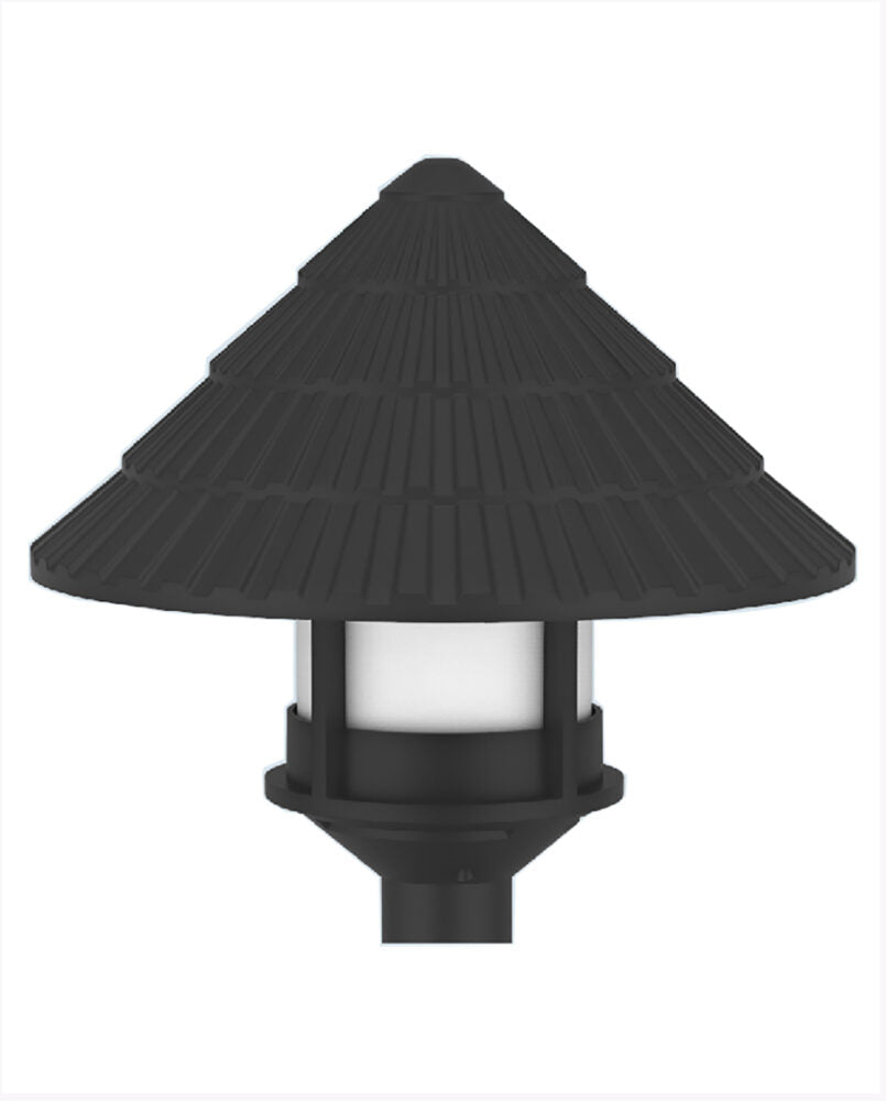 Cyber Tech Lighting LS2PUB-12V-BL 2W LED 12V Wired Landscape Light, Straw Umbrella Design, 3000K Adjustable, Outdoor Wet Location, Pathway Light