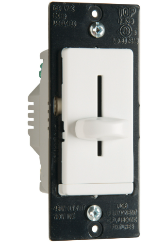 Wattstopper LSCL450BK LS Series CFL/LED/Incandescent Single Pole Slide Dimmer, Non-Preset, Black Finish