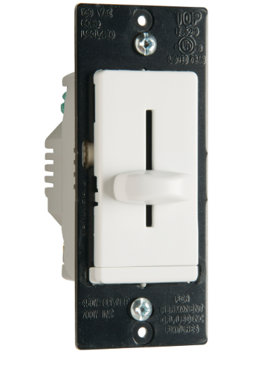 Wattstopper LSCL450I LS Series CFL/LED/Incandescent Single Pole Slide Dimmer, Non-Preset, Ivory Finish