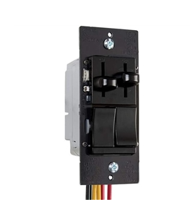 Wattstopper LSCLDC163PBK 150W CFL/LED and 300W Incandescent Single Pole/3-Way, Preset Dimmer with 1.6A 3-Speed De-hummer Fan Control, Black Finish