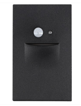 Lotus LED Lights LSD04-3K-BK 2.5 Watt Vertical Led Step Light - Motion Sensor - Photocell - 3000k - 80 Lumens - 120v - Black Finish