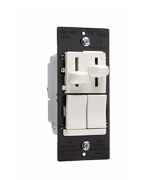 Wattstopper LSDC163PLAV 300W Incandescent/ Halogen Single-Pole/3- Way, Preset Dimmer and 1.6A Fan Speed Control, Light Almond Finish