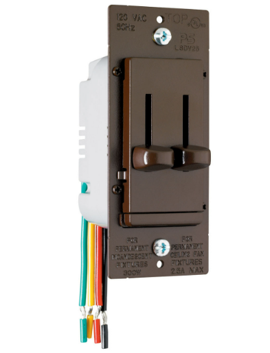 Wattstopper LSDC16V LS Series Fan Speed Control/Dimmer, Brown Finish