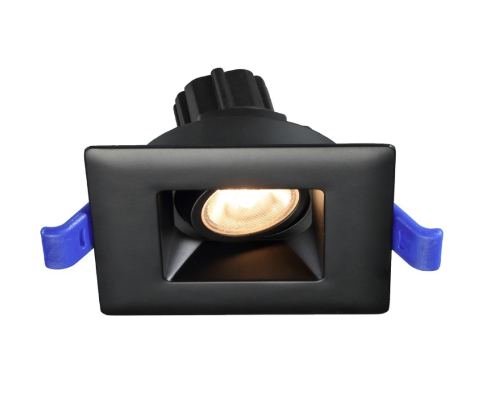 Lotus LED Lights LSG2-30K-HO-BK 2" Square Regressed Gimbal Led Downlight - High Output - 5.5w - 3000k - 490 Lumens - 120v - Black Finish
