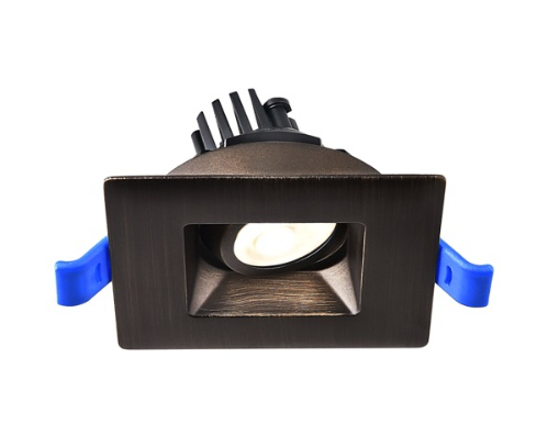 Lotus LED Lights LSG2-30K-ORB 2 Inch Square Regressed Gimbal 5W LED 3000K Oil Rubbed Bronze 24 Degree 400Lm Type IC Air-Tight Wet Location Rated 90 CRI