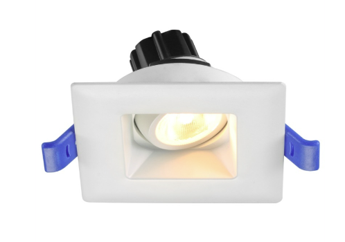 Lotus LED Lights LSG2-27K-HO-WH 2" Square Regressed Gimbal Led Downlight - High Output - 5.5w - 2700k - 450 Lumens - 120v - White Finish