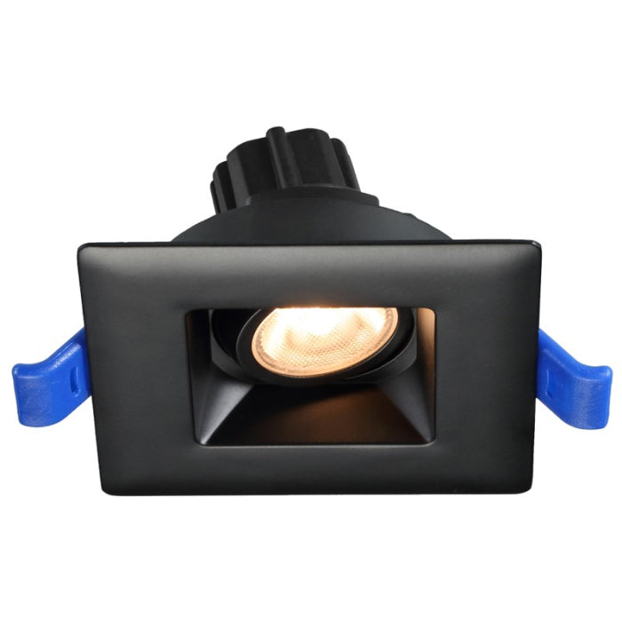 Lotus LED Lights LSG2-30K-BK 2" Square Regressed Gimbal LED Downlight, CCT 3000K, 400lms, 120V, Black Finish