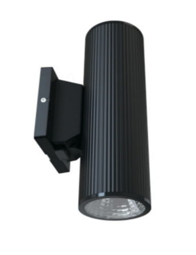 LED Up and Down Cylinder Wall Light 1950lm/30W Selectable 3CCT Black Finish