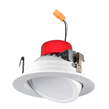 4” LED Selectable 5CCT Adjustable Gimbal LED Retrofit Downlight, Lumens 700-770 lm, Wattage 8W, White Finish