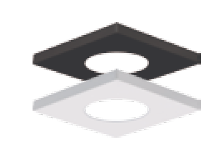 Lighting Spot 26 LSPK-TSQSWH 3” Square Surface Magnectic Trim Ring, White Finish