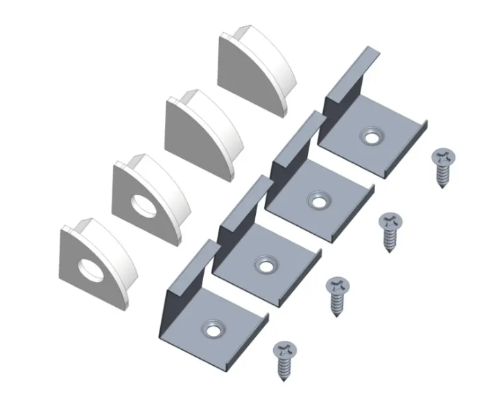 Lutron LU-45S-ACS Lumaris Accessory Pack for Angled LED Tape Light Mounting Channel (Channel Sold Separately)