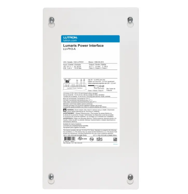 Lutron LU-PH3-A Lumaris Hardwired Power Interface - 120-277V