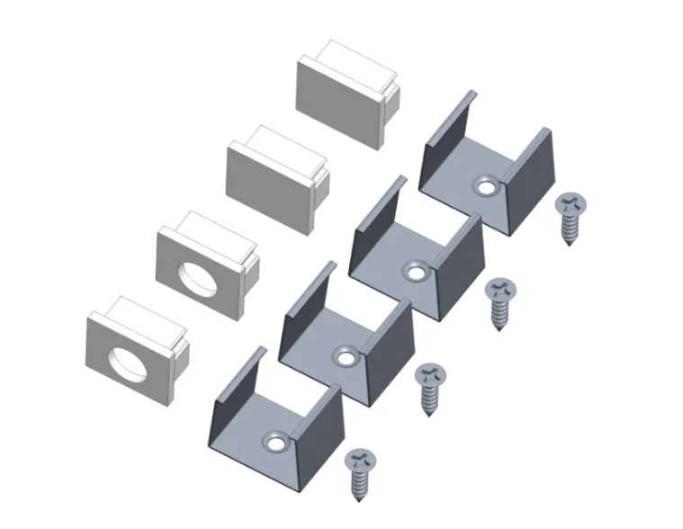 Lutron LU-SR3-ACS Lumaris Accessory Pack for Rectangular Slim LED Tape Light Mounting Channel (Channel Sold Separately)