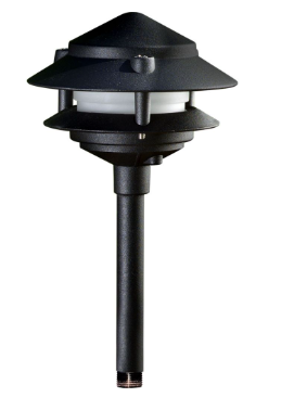 Dabmar Lighting LV102S-L3-30K-10T-BZ Cast Aluminum Pagoda 2-Tier 1/2" Base 10" Top 12V 2-Pin LED, Wattage 3W, Color Temperature 3000K, Bronze Finish