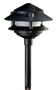 Dabmar Lighting LV102S-L3-64K-10T-BZ Cast Aluminum Pagoda 2-Tier 1/2" Base 10" Top 12V 2-Pin LED, Wattage 3W, Color Temperature 6400K, Bronze Finish