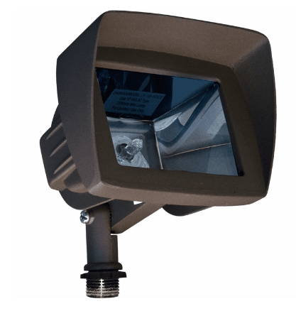 Dabmar Lighting LV105-L3-AMB-BZ-HOOD Cast Aluminum Directional Area Flood Light, 2-Pin LED, Amber Hood in Bronze