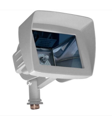 Dabmar Lighting LV105-L3-AMB-W-HOOD Cast Aluminum Directional Area Flood Light, 2-Pin LED, Amber Hood in White