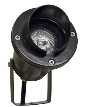 Dabmar Lighting LV109-B Cast Aluminum Directional Spotlight with hood in Black Finish