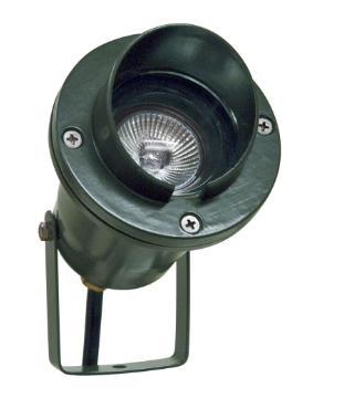 Dabmar Lighting LV109-L3-27K-G Cast Aluminum 12V Directional 2-Pin LED Spotlight with Hood, Wattage 3W, Color Temperature 2700k, Green Finish