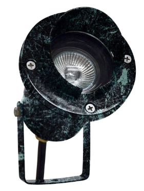 Dabmar Lighting LV109-L3-27K-VG Cast Aluminum 12V Directional 2-Pin LED Spotlight with Hood, Wattage 3W, Color Temperature 2700k, Verde Green Finish