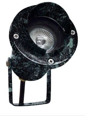 Dabmar Lighting LV109-VG Cast Aluminum Directional Spotlight with Hood in Verde Green Finish