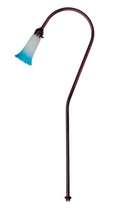 Dabmar Lighting LV114-BLUE-L3-30K-ABZ 28" LED Pathway Light W/ Blue Shade, Color Temperature 3000K, 12V, Antique Bronze Finish