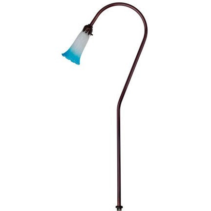 Dabmar Lighting LV114-BLUE-L3-64K-ABZ 28" LED Pathway Light W/ Blue Shade, Color Temperature 6400K, 12V, Antique Bronze Finish