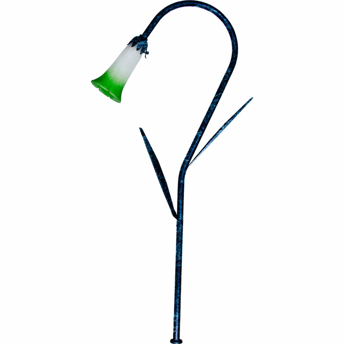 Dabmar Lighting LV114L-EVERGREEN-L3-30K-VG 28" Halogen Low Voltage Path Light, Evergreen Shade W/ Leaf Post, Verde Green Finish