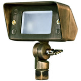 Dabmar Lighting LV116-L3-AMB-WBS LED Cast Brass Directional Area Flood Light W/2-Pin, 12V, Amber Hood Weathered Brass Finish