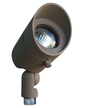 Dabmar Lighting LV130-L3-65K-BZ Cast Aluminum Directional 2-Pin LED Spotlight with Hood, Wattage 3W, Voltage 12V, Color Temperature 6500K, Bronze Finish