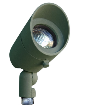 Dabmar Lighting LV130-L5-27K-G Cast Aluminum Directional 2-Pin LED Spotlight with Hood, Wattage 5W, Voltage 12V, Color Temperature 2700K, Green Finish