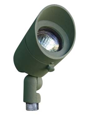 Dabmar Lighting LV130-L7-65K-G Cast Alum Spot Light 12V 2-Pin LED 7W 6500K Hood in Green Finish