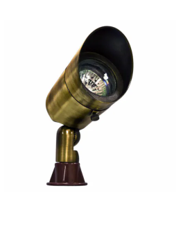 Dabmar Lighting LV131-ABS Solid Brass Directional Spot Light with Hood- Antique Brass Finish