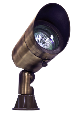 Dabmar Lighting LV131-L3-65K-ABZ Brass Spot Light 12V 2-Pin LED 3W 6500K Hood in Antique Bronze Finish