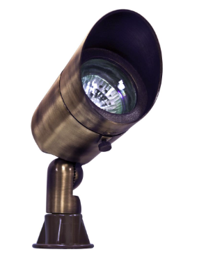 Dabmar Lighting LV131-L5-27K-ABZ Brass Spot Light 12V 2-Pin LED 5W 2700K Hood in Antique Bronze Finish