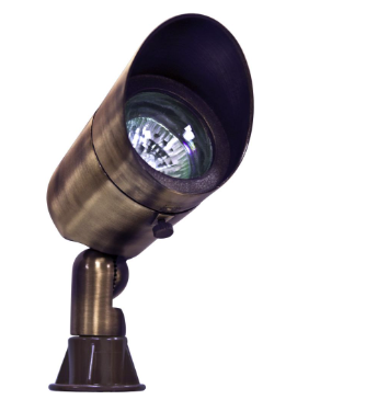 Dabmar Lighting LV131-L5-65K-ABZ Brass Spot Light 12V 2-Pin LED 5W 6500K Hood in Antique Bronze Finish