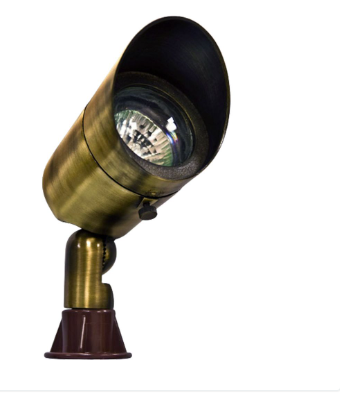 Dabmar Lighting LV131-L7-27K-ABS Brass Spot Light 12V 2-Pin LED 7W 2700K Hood in Antique Brass Finish