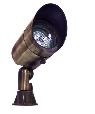 Dabmar Lighting LV131-L7-65K-ABZ Brass Spot Light 12V 2-Pin LED 7W 6500K Hood in Antique Bronze Finish
