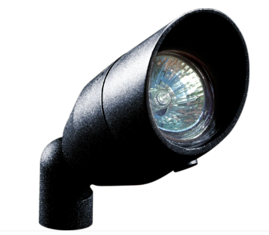 Dabmar Lighting LV190-L5-65K-B Cast Alum Spot Light 12V 2-Pin LED 5W 6500K Hood in Black Finish