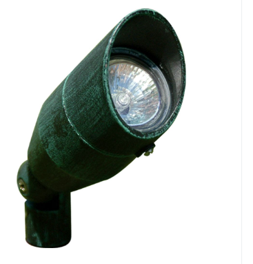 Dabmar Lighting LV190-L5-27K-PG Cast Alum Spot Light 12V 2-Pin LED 5W 2700K Hood in Patina Green Finish