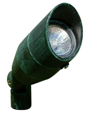 Dabmar Lighting LV190-L7-65K-PG Cast Alum Spot Light 12V 2-Pin LED 7W 6500K Hood in Patina Green Finish