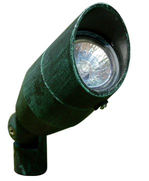 Dabmar Lighting LV190-PG Cast Aluminum Directional Spotlight with Hood in Patina Green Finish