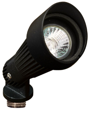 Dabmar Lighting LV203-L3-27K-B Cast Alum Spot Light 12V 2-Pin LED 3W 2700K Hood in Black Finish