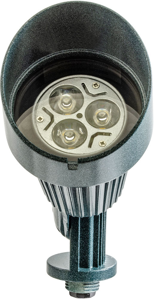 Dabmar Lighting LV203-L3-27K-G LED Cast Aluminum Spot Light W/2-Pin, 12V, Color Temperature 2700K, Green Hood