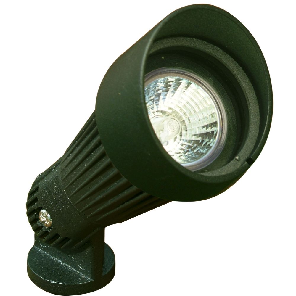 Dabmar Lighting LV203-L7-65K-G LED Cast Aluminum Spot Light W/2-Pin, 12V, Color Temperature 6500K, Green Hood